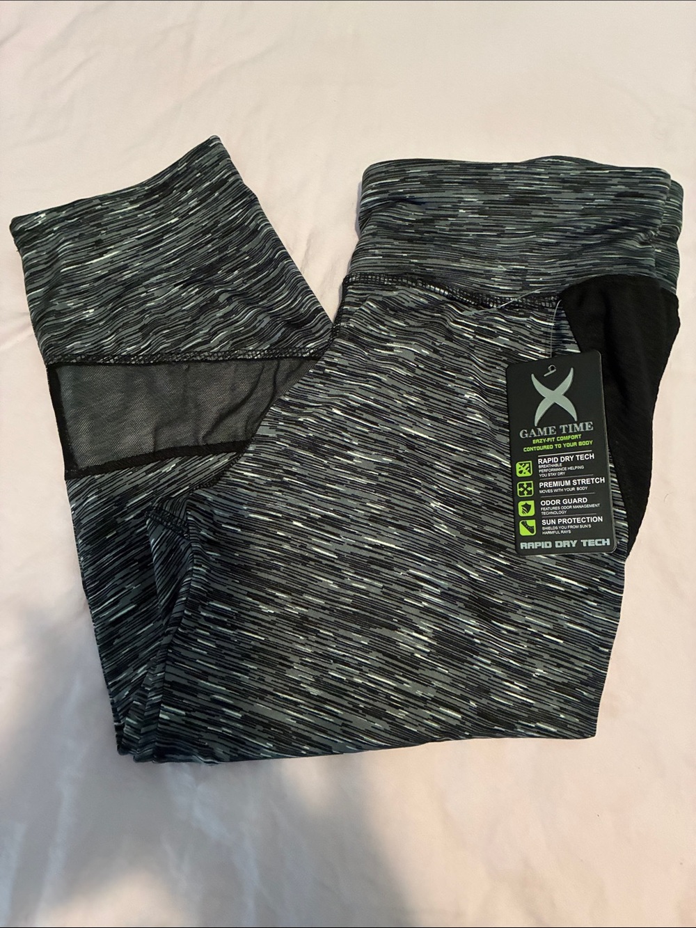 Game Time Gray & Black Space-Dye Workout Leggings